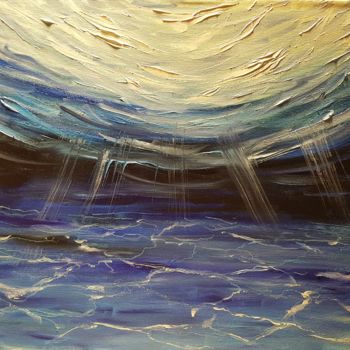 Pittura intitolato "Deep blue sea 40*50…" da Anna Reznik, Opera d'arte originale, Olio