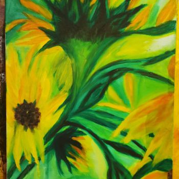 Painting titled "Tournesol" by Anna Rita Napolitano, Original Artwork, Oil