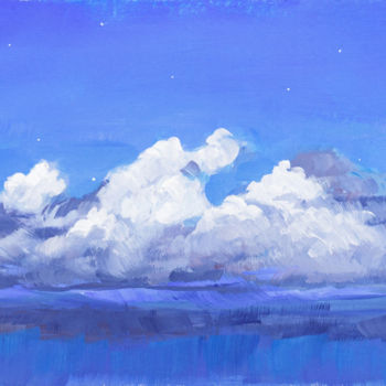Картина под названием ""Night Sky" - Origi…" - Anna Ivanova, Подлинное произведение искусства, Акрил