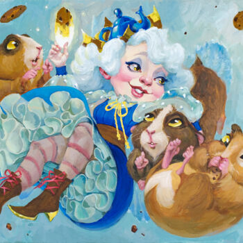 Pintura intitulada ""Cookies Fairy" - O…" por Anna Ivanova, Obras de arte originais, Acrílico