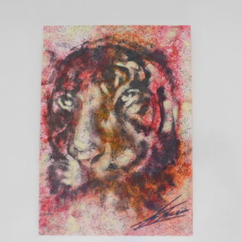 Peinture intitulée "tigre" par Annascuderi, Œuvre d'art originale, Acrylique