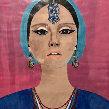 Pintura intitulada "‘oriental woman’" por Annashori, Obras de arte originais, Acrílico