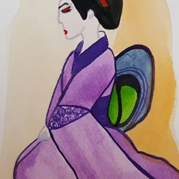 「Geisha thinking」というタイトルの描画 Anna Gogolevaによって, オリジナルのアートワーク, その他