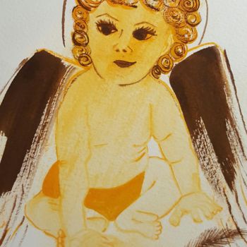 Dibujo titulada "Orange Angel for no…" por Anna Gogoleva, Obra de arte original, Otro