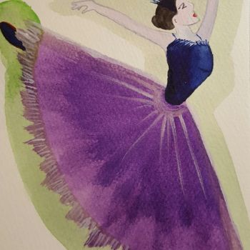 Peinture intitulée "Balance girl" par Anna Gogoleva, Œuvre d'art originale, Aquarelle