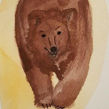 Peinture intitulée "forte orso" par Anna Gogoleva, Œuvre d'art originale, Aquarelle