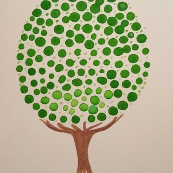 Painting titled "Tree of life" by Anna Gogoleva, Original Artwork, Watercolor