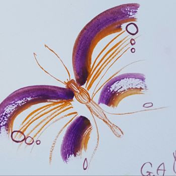 Painting titled "Baterfly" by Anna Gogoleva, Original Artwork, Watercolor