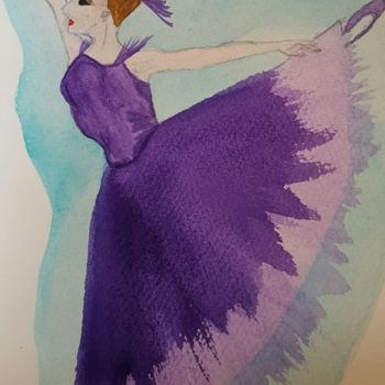 Peinture intitulée "Ballerina" par Anna Gogoleva, Œuvre d'art originale, Aquarelle