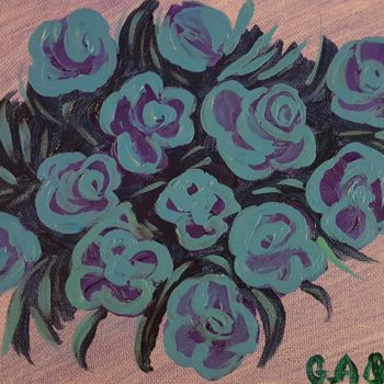 Картина под названием "Blue flower" - Anna Gogoleva, Подлинное произведение искусства, Акрил