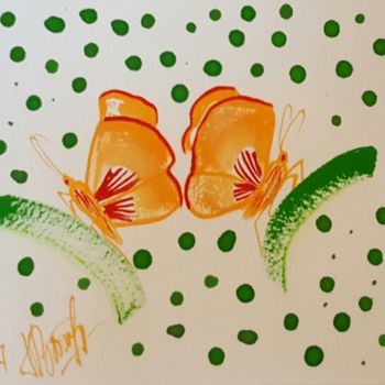 Peinture intitulée "Summer baterflys" par Anna Gogoleva, Œuvre d'art originale, Aquarelle