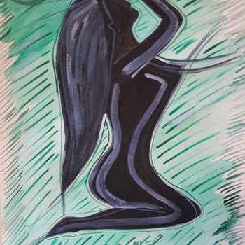 Malerei mit dem Titel "Ghost woman" von Anna Gogoleva, Original-Kunstwerk, Aquarell
