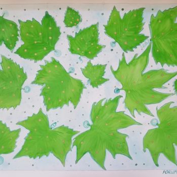 「Forum of leaves」というタイトルの絵画 Anna Gogolevaによって, オリジナルのアートワーク, 水彩画