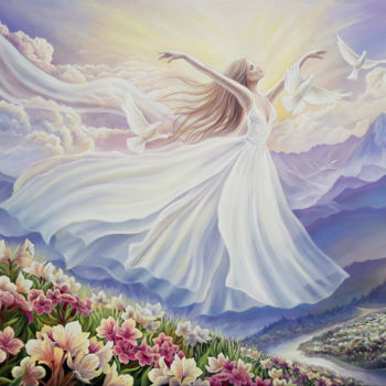 Painting titled "The spirit of freed…" by Anna Steshenko, Original Artwork, Acrylic