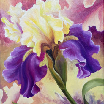 Pintura titulada "Purple iris" por Anna Steshenko, Obra de arte original, Acrílico
