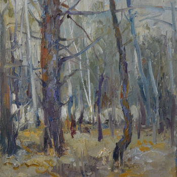 Картина под названием "Осенний лес" - Анна Збаражская, Подлинное произведение искусства, Масло