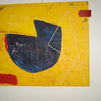Peinture intitulée "ficelle 4" par Anne Baumer, Œuvre d'art originale, Huile
