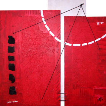 Peinture intitulée "rouge 14" par Anne Baumer, Œuvre d'art originale, Huile