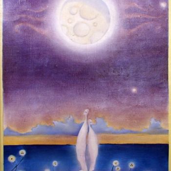 Painting titled "Moonlight" by Anni Boreiko, Original Artwork