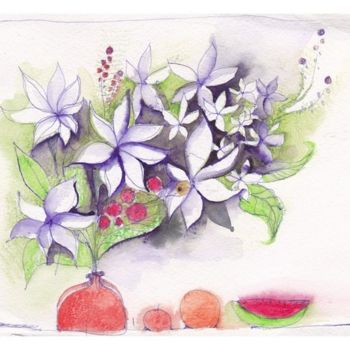 「Bunch of flowers」というタイトルの絵画 Anni Boreikoによって, オリジナルのアートワーク, オイル