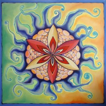Картина под названием "Mandala 2" - Anni Boreiko, Подлинное произведение искусства, Масло