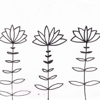Tekening getiteld "Lotuses" door Anni Boreiko, Origineel Kunstwerk, Anders
