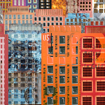 Photography titled "Buildings N°38 #US#" by Aal, Original Artwork, Manipulated Photography Mounted on Aluminium