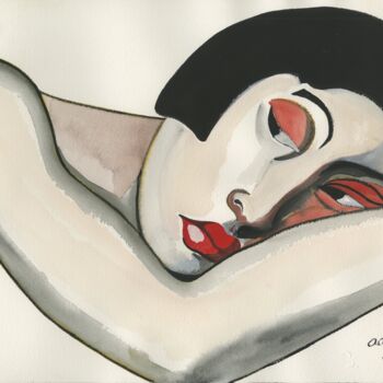 "La Tigresse" başlıklı Tablo Anne Anh-Dào tarafından, Orijinal sanat, Suluboya