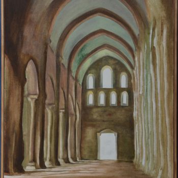 Malerei mit dem Titel "Abbaye" von Anne B, Original-Kunstwerk