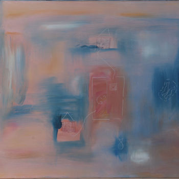 Painting titled "Maison pastel" by Anne B, Original Artwork
