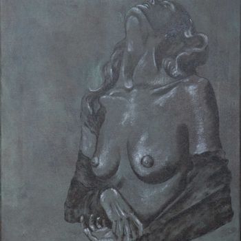 Painting titled "Femme tête renversée" by Anne B, Original Artwork