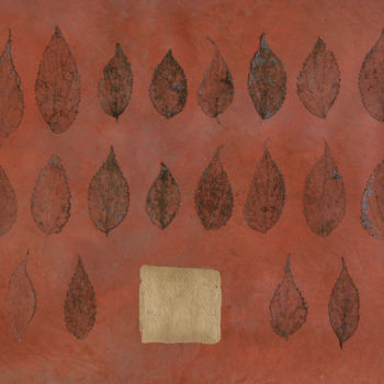 Painting titled "Feuilles 3" by Anne B, Original Artwork