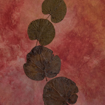 Painting titled "Feuilles rondes" by Anne B, Original Artwork