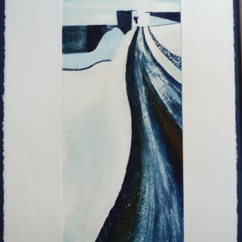 Estampas & grabados titulada "Abstraction 5" por Anne Bidaut, Obra de arte original, Grabado Montado en Cartulina