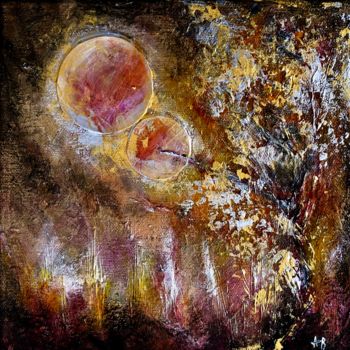 Pintura intitulada "Deux lunes à l'arbr…" por Anne Brigaud, Obras de arte originais