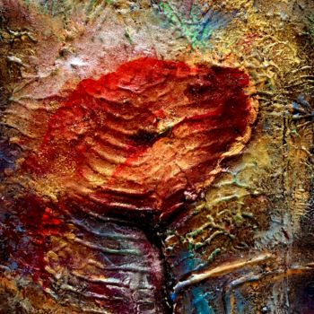 Pintura intitulada "Coquelicots #3" por Anne Brigaud, Obras de arte originais