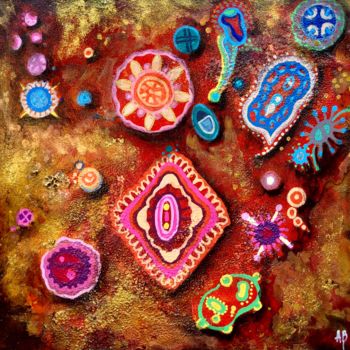 Painting titled "Microcosmos #54" by Anne Brigaud, Original Artwork