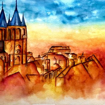 Painting titled "Blois" by Anne Brigaud, Original Artwork
