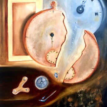 Peinture intitulée "Temps détraqué #1" par Anne Brigaud, Œuvre d'art originale