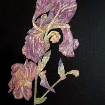 Ζωγραφική με τίτλο "Iris irisé" από Anne Brigaud, Αυθεντικά έργα τέχνης
