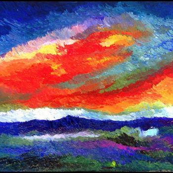 Pintura intitulada "La pince du nuage" por Anne Brigaud, Obras de arte originais