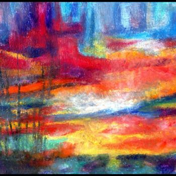 Peinture intitulée "Soleil rouge aux ép…" par Anne Brigaud, Œuvre d'art originale