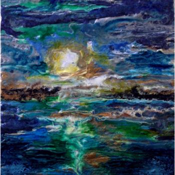 Painting titled "Couchant aux reflet…" by Anne Brigaud, Original Artwork