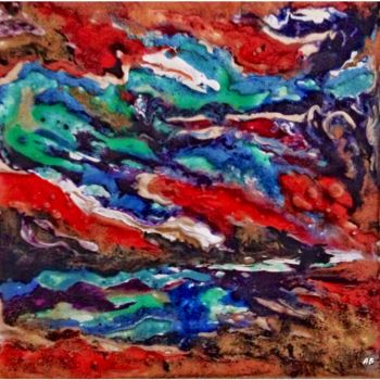 Malerei mit dem Titel "La mer est rouge qu…" von Anne Brigaud, Original-Kunstwerk