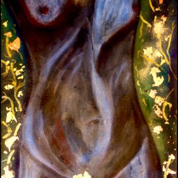 Pintura titulada "Tronc de gui ou arb…" por Anne Brigaud, Obra de arte original