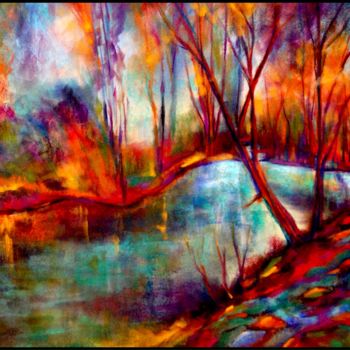 Painting titled "Lez d'automne" by Anne Brigaud, Original Artwork