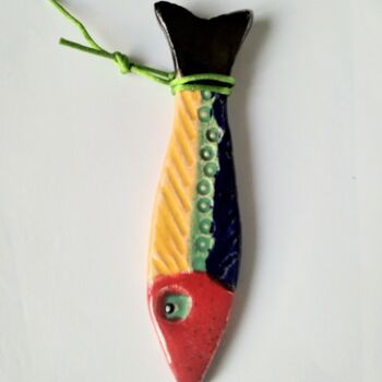 Sculpture titled "Grande sardine mult…" by Anne Cabon, Original Artwork, Clay