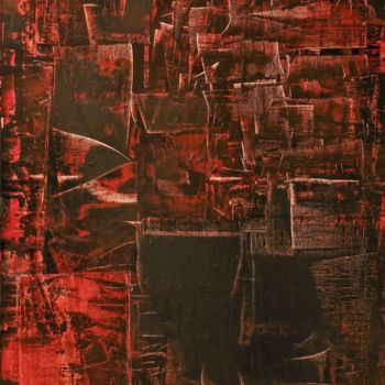 Peinture intitulée "" Red misli" 005" par Carlann, Œuvre d'art originale