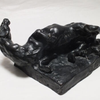 Sculpture titled "Cheval - Roulade" by Anne Cardot, Original Artwork, Bronze