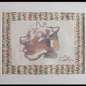 Drawing titled "Coquillages n°1" by Anne Cardot, Original Artwork, Watercolor Mounted on Cardboard